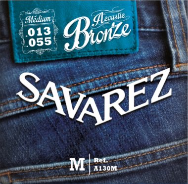 Savarez A130M Acoustic Bronze Med Acoustic Guitar Strings 13-55