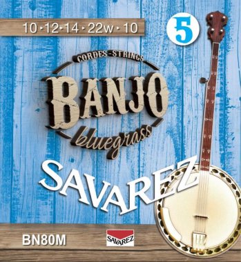 Savarez BN80M Banjo Strings 5-String Set Medium 10-22