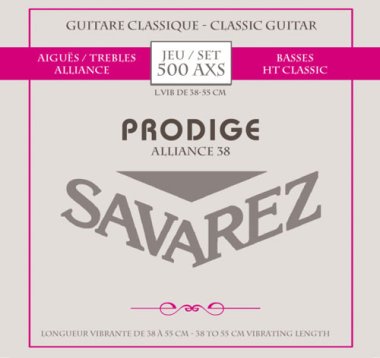 Savarez Prodige 500AXS Fractional Guitar Strings 38-55 cm, Full Set