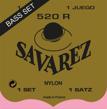 Savarez Traditional 520R_Bass NT Classical Guitar Strings, Bass Set