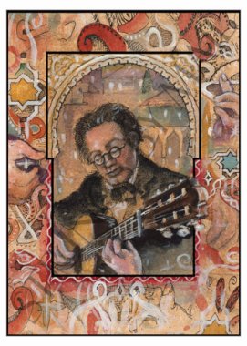 Segovia in Alhambra Note Card by illustrator Glenn Wolff