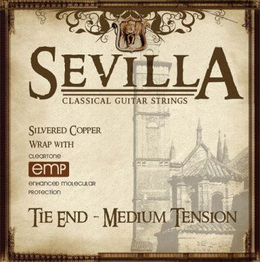 Sevilla Tie End Medium Tension Classical Guitar Strings, Full Set