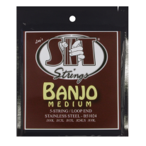 SIT B51024 5-String Banjo Strings, Stainless Steel, Medium, Loop End