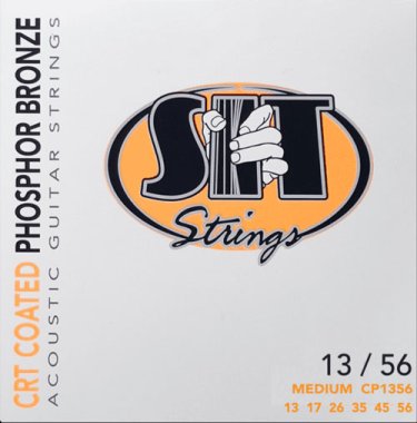 SIT CRT Coated Phosphor Bronze Acoustic Guitar Strings, Medium 13-56