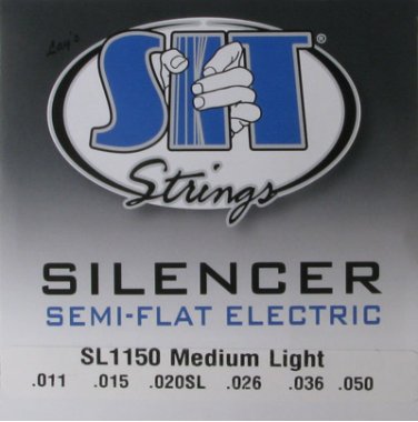 SIT SL1150 Silencer Semi-Flat Med Light Electric Guitar Strings 11-50