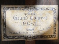 SOLD 1998 Classical Guitar by Yamaha - GC 71 - Spruce, Brazilian Rosewood