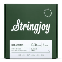 Stringjoy Broadways Classic Light Gauge (10-46) Pure Nickel Electric Guitar Strings