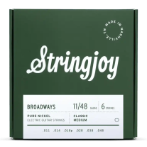Stringjoy Broadways Classic Medium Gauge (11-48) Pure Nickel Electric Guitar Strings