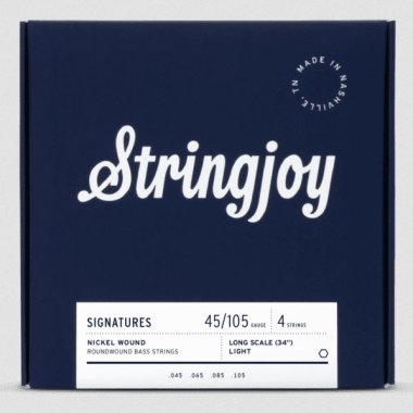 Stringjoy Light Gauge 4 String Long Nickel Wound Bass Strings 45-105