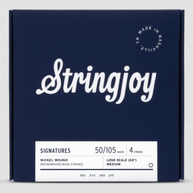 Stringjoy Medium Gauge 4 String Long Nickel Wound Bass Strings 50-105