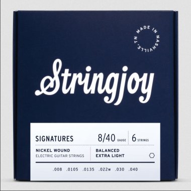 Stringjoy Signature Balanced Extra Light Gauge (8-40) Electric Guitar Strings