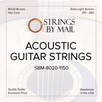 Strings By Mail 80/20 Bronze Acoustic Guitar Strings Extra Light 11-50