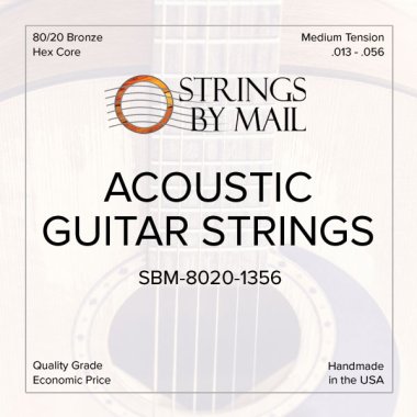 Strings By Mail 80/20 Bronze Acoustic Guitar Strings Medium 13-56
