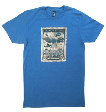 Strings By Mail Cotton T-Shirt Ocean Blue, Extra Large