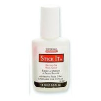 SuperNail Stick It .5oz Brush-On Nail Glue for silk wraps