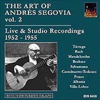 The Art of Andres Segovia - Live & Studio Recordings 1952-55 Vol. 2 CD