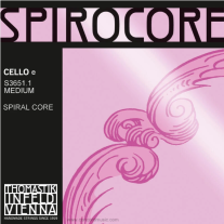 Thomastik-Infeld Spirocore Cello High E String, 4/4 scale medium tension, single
