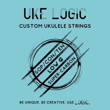Uke Logic 43C, Hard Tension Carbon Low G, Clear, Single