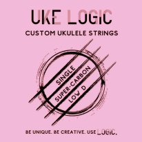 Uke Logic 43P, Hard Tension Carbon Low D, Pink .043, Single
