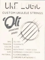 Uke Logic OLI-901, Moderate Tension, Chrome Flatwound C, Clear Full Set