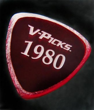 V-Picks 1980 Ruby Red Guitar and Mandolin Pick 2.75mm, One Pick