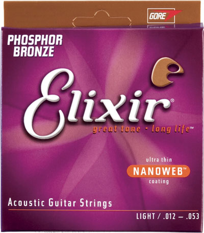 Elixir 16052 Nanoweb Coated Phosphor Bronze Acoustic Light 12-53