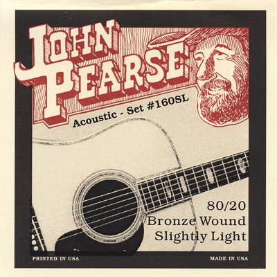 John Pearse 160SL 80/20 Bronze Acoustic Guitar Slightly Lt 11-50