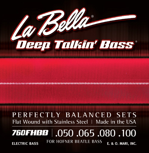 La Bella Hofner Flatwound 760FHBB Electric Bass Strings (50-100)