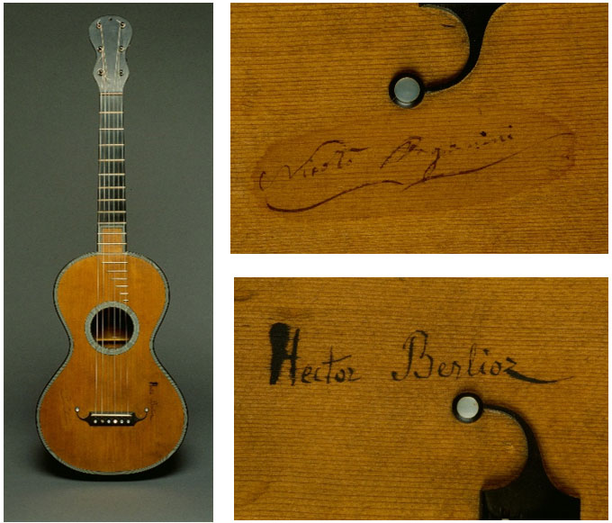 Guitar that belonged to Paganini and then to Berlioz, made by Jean-Nicolas Grobert (1794-1866) in Paris, France, ca. 1830. MusĂŠe de la musique of Paris. Photos by Richard Lambert.