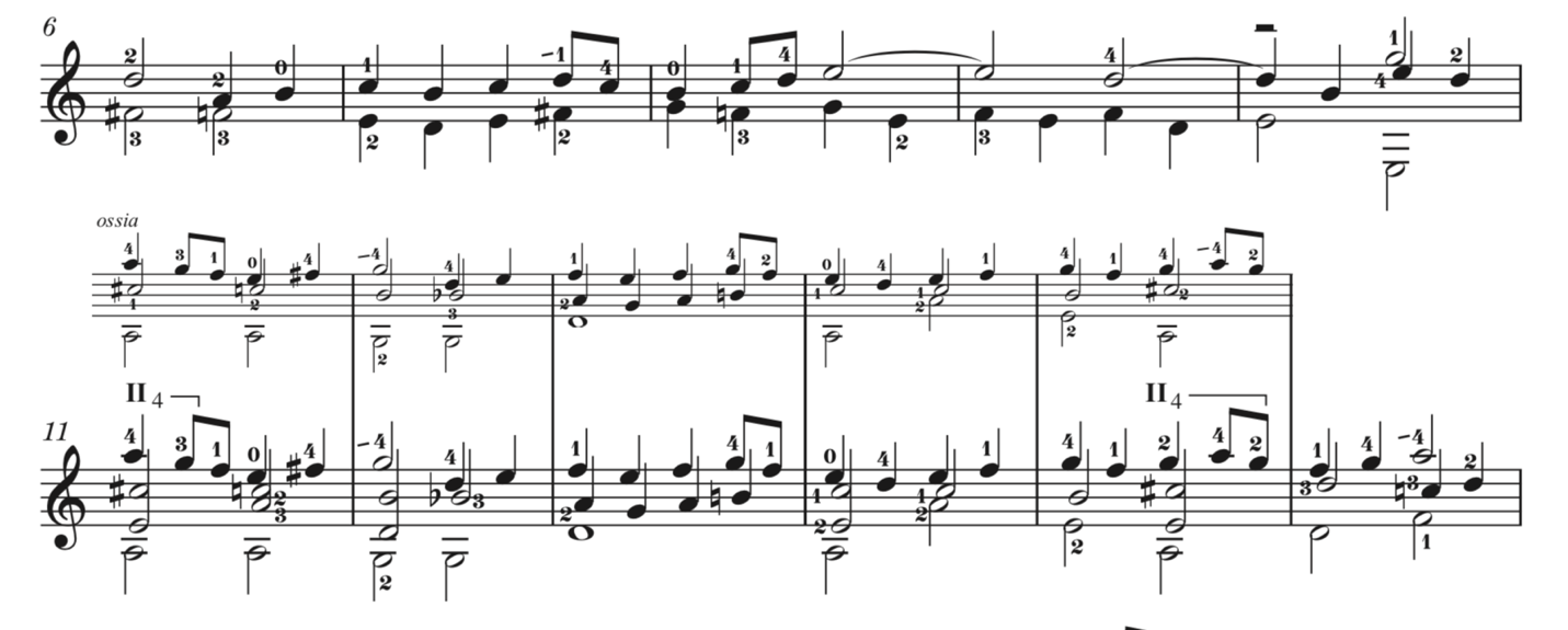 Example 1. Violin Sonata III, BWV 1005: Fuga, mm. 6–15